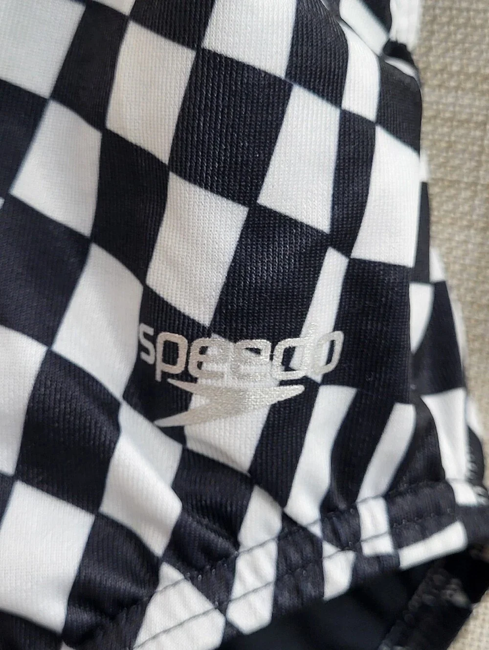 Speedo Eco Endurance Black White T Back One Piece Swimsuit Women’s Size 28(S)
